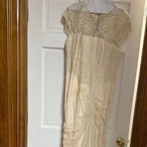 Cream beaded Evening Gown